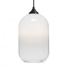Besa Lighting 1JT-OMEGA12WH-BK - Besa, Omega 12 Cord Pendant, White/Clear, Black Finish, 1x60W Medium Base