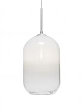 Besa Lighting 1JT-OMEGA12WH-SN - Besa, Omega 12 Cord Pendant, White/Clear, Satin Nickel Finish, 1x60W Medium Base