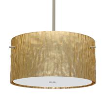Besa Lighting 1KT-4008GS-SN - Besa Stem Pendant Tamburo 16 Satin Nickel Stone Gold Foil 3x100W Medium Base