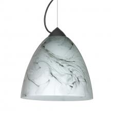 Besa Lighting 1KX-4470MG-BK - Besa Vila Cable Pendant Black Marble Grigio 1x60W Medium Base