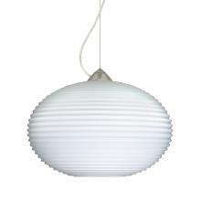 Besa Lighting 1KX-491207-SN-L - Besa Pape 10 Pendant 1Kx Opal Ribbed Satin Nickel 1x100W Medium Base, 15Ft. Cord