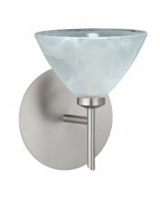 Besa Lighting 1SW-174352-SN - Besa Wall Domi Satin Nickel Marble 1x40W G9