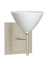 Besa Lighting 1SW-1743KR-SN-SQ - Besa Wall With SQ Canopy Domi Satin Nickel Chalk 1x40W G9