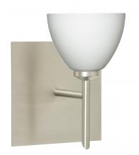 Besa Lighting 1SW-185807-SN-SQ - Besa Divi Wall With SQ Canopy 1SW Opal Matte Satin Nickel 1x40W G9