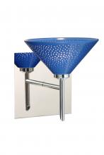 Besa Lighting 1SW-282484-LED-CR-SQ - Besa Wall With SQ Canopy Kona Chrome Blue Starpoint 1x5W LED