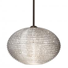 Besa Lighting 1TT-4913GL-BR-L - Besa Stem Pendant Pape 12 Bronze Glitter 1x100W Medium Base, 15Ft. Cord