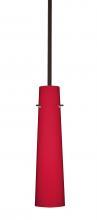 Besa Lighting 1TT-5674RM-BR - Besa Camino Stem Pendant Bronze Ruby Matte 1x40W E12 base