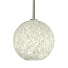 Besa Lighting 1TT-COCO819-SN-L - Besa Coco 8 Stem Pendant, Carrera, Satin Nickel Finish, 1x60W Medium Base, 15Ft. Cord
