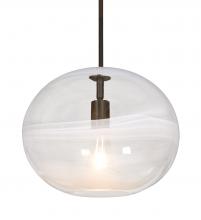 Besa Lighting 1TT-GENOCL-EDIL-BR - Besa, Geno Stem Pendant, Vapor Clear, Bronze Finish, 1x8W LED Filament