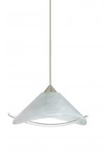 Besa Lighting 1XC-181304-SN - Besa Pendant Hoppi Satin Nickel Marble/Clear 1x50W MAX GY6.35 Base