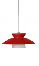 Besa Lighting 1XC-271831-SN - Besa Pendant Trilo 7 Satin Nickel Red Matte 1x50W MAX GY6.35 Base