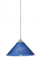 Besa Lighting 1XC-282484-SN - Besa Pendant Kona Satin Nickel Blue Starpoint 1x50W MAX GY6.35 Base