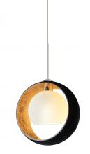 Besa Lighting 1XC-4293GF-SN - Besa Pendant Pogo Satin Nickel Black/Inner Gold 1xMAX GY6.35 Base