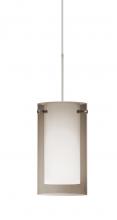 Besa Lighting 1XC-S44007-SN - Besa Pendant Pahu 4 Satin Nickel Transparent Smoke/Opal 1xMAX GY6.35 Base
