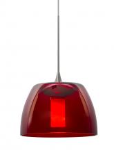 Besa Lighting 1XC-SPURRD-SN - Besa Spur Cord Pendant, Red, Satin Nickel Finish, 1xMAX GY6.35 Base