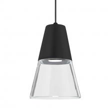 Besa Lighting 1XC-TIMO6BC-LED-BK - Besa Timo 6 Pendant, Clear/Black, Black Finish, 1x9W LED