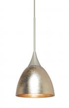 Besa Lighting 1XT-1758GF-SN - Besa Divi Pendant, Gold Foil, Satin Nickel, 1x50W MAX GY6.35 Base