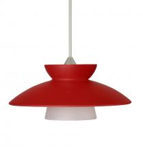 Besa Lighting 1XT-271831-SN - Besa Pendant Trilo 7 Satin Nickel Red Matte 1x50W MAX GY6.35 Base