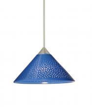 Besa Lighting 1XT-282484-SN - Besa Pendant Kona Satin Nickel Blue Starpoint 1x50W MAX GY6.35 Base