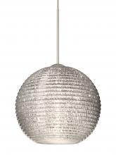Besa Lighting 1XT-4615GL-SN-L - Besa Pendant Kristall 6 Satin Nickel Glitter 1x35W MAX GY6.35 Base, 15Ft. Cord