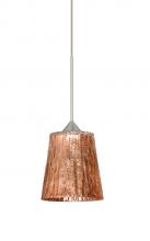 Besa Lighting 1XT-5125CF-SN - Besa Pendant Nico 4 Satin Nickel Stone Copper Foil 1x35W MAX GY6.35 Base