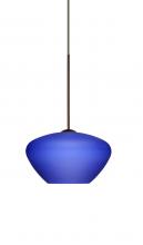 Besa Lighting 1XT-541087-BR - Besa Pendant Peri Bronze Blue Matte 1x50W MAX GY6.35 Base