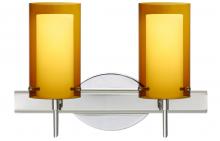 Besa Lighting 2SW-G44007-CR - Besa Pahu 4 Wall 2SW Transparent Armagnac/Opal Chrome 2x40W G9