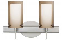 Besa Lighting 2SW-S44007-SN - Besa Pahu 4 Wall 2SW Transparent Smoke/Opal Satin Nickel 2x40W G9