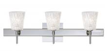 Besa Lighting 3SW-5125GL-CR-SQ - Besa Wall With SQ Canopy Nico 4 Chrome Glitter Stone 3x40W G9