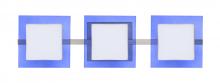 Besa Lighting 3WS-773592-LED-SN - Besa Wall Alex Satin Nickel Opal/Blue 3x5W LED