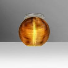 Besa Lighting 461682C-SN - Besa Kristall 8 Ceiling, Amber, Satin Nickel Finish, 1x60W MAX Medium base