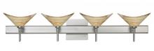 Besa Lighting 4SW-191383-SN-SQ - Besa Wall With SQ Canopy Hoppi Satin Nickel Mocha 4x40W G9
