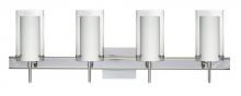 Besa Lighting 4SW-C44007-CR-SQ - Besa Pahu 4 Wall With SQ Canopy 4SW Clear/Opal Chrome 4x40W G9