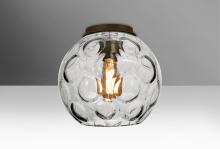 Besa Lighting BOMBAYCLC-EDIL-BR - Besa, Bombay Ceiling, Clear, Bronze Finish, 1x8W LED Filament
