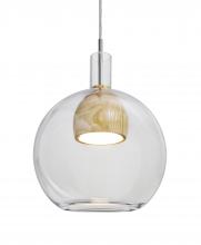 Besa Lighting J-BENJICLNA-LED-SN - Besa, Benji Cord Pendant For Multiport Canopy, Clear/Natural, Satin Nickel Finish, 1x9W LED