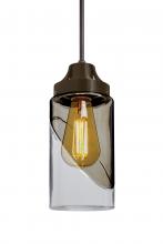 Besa Lighting J-BLINKSM-EDIL-BR - Besa, Blink Cord Pendant For Multiport Canopy, Trans. Smoke/Clear, Bronze Finish, 1x4W LED Filament