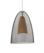 Besa Lighting J-DANOSMMD-LED-SN - Besa, Dano Cord Pendant For Multiport Canopy, Smoke/Medium, Satin Nickel Finish, 1x9W LED