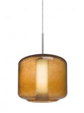Besa Lighting J-NILES10AO-SN - Besa Niles 10 Pendant For Multiport Canopy, Amber Bubble/Opal, Satin Nickel Finish