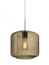 Besa Lighting J-NILES10SM-EDIL-SN - Besa Niles 10 Pendant For Multiport Canopy, Smoke Bubble, Satin Nickel Finish, 1x4W LED Filament