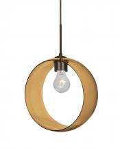 Besa Lighting J-PLATOAM-BR-NI - Besa, Plato Cord Pendant For Multiport Canopies, Amber, Bronze Finish, 1x60W Medium Base