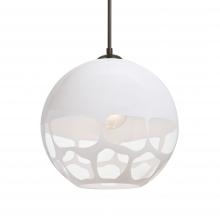 Besa Lighting J-ROCKYWH-BR-L - Besa, Rocky Cord Pendant For Multiport Canopies, White, Bronze Finish, 1x60W Medium Base