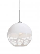Besa Lighting J-ROCKYWH-LED-SN - Besa, Rocky Cord Pendant For Multiport Canopies, White, Satin Nickel Finish, 1x9W LED