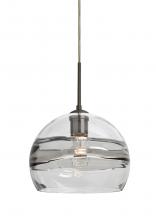 Besa Lighting J-SPIR10SC-BR - Besa Spirit 10 Pendant For Multiport Canopy, Smoke/Clear, Bronze Finish, 1x60W Medium Base