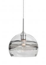 Besa Lighting J-SPIR10SC-SN - Besa Spirit 10 Pendant For Multiport Canopy, Smoke/Clear, Satin Nickel Finish, 1x60W Medium Base