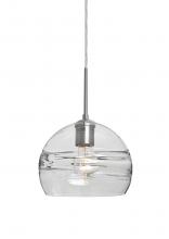 Besa Lighting J-SPIR8CL-SN - Besa Spirit 8 Pendant For Multiport Canopy, Clear, Satin Nickel Finish, 1x60W Medium Base