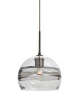 Besa Lighting J-SPIR8SC-BR - Besa Spirit 8 Pendant For Multiport Canopy, Smoke/Clear, Bronze Finish, 1x60W Medium Base