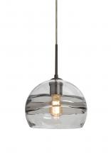 Besa Lighting J-SPIR8SC-EDIL-BR - Besa Spirit 8 Pendant For Multiport Canopy, Smoke/Clear, Bronze Finish, 1x8W LED Filament