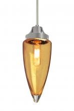 Besa Lighting J-SULUAM-EDIL-SN - Besa, Sulu Cord Pendant For Multiport Canopy, Amber Bubble, Satin Nickel Finish, 1x8W LED Filament