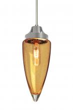 Besa Lighting J-SULUAM-SN - Besa, Sulu Cord Pendant For Multiport Canopy, Amber Bubble, Satin Nickel Finish, 1x60W Medium Base