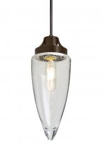 Besa Lighting J-SULUCL-EDIL-BR - Besa, Sulu Cord Pendant For Multiport Canopy, Clear Bubble, Bronze Finish, 1x8W LED Filament